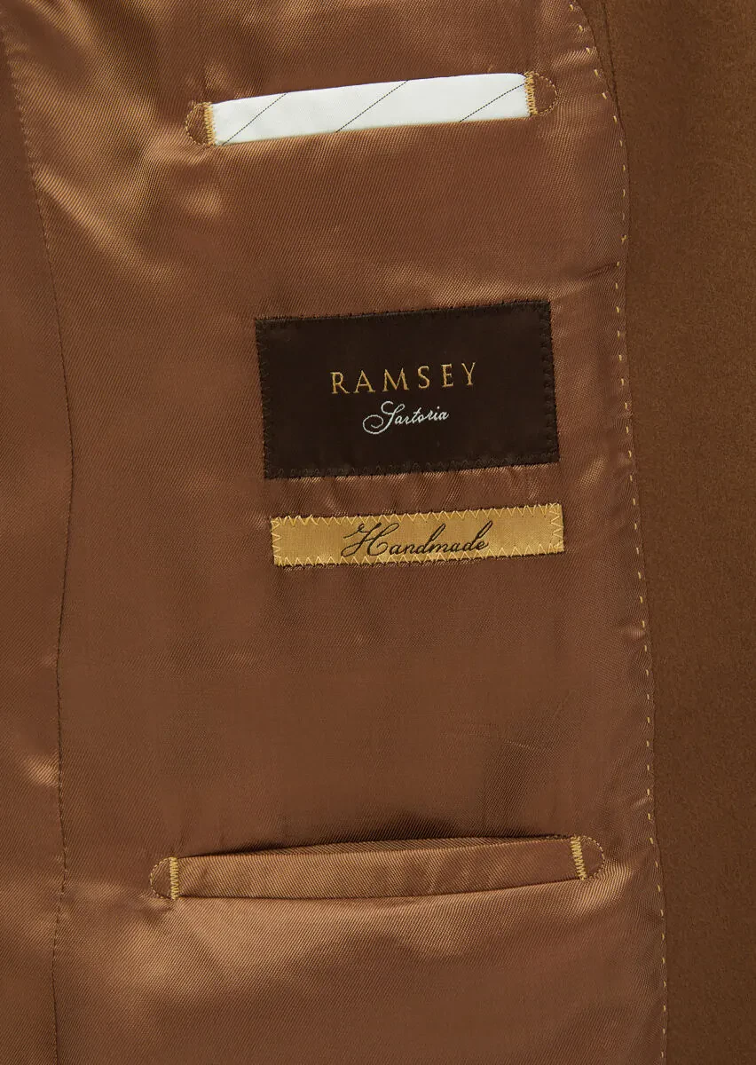 Buff Plain Regular Fit 100% Cashmire Jacket - 7