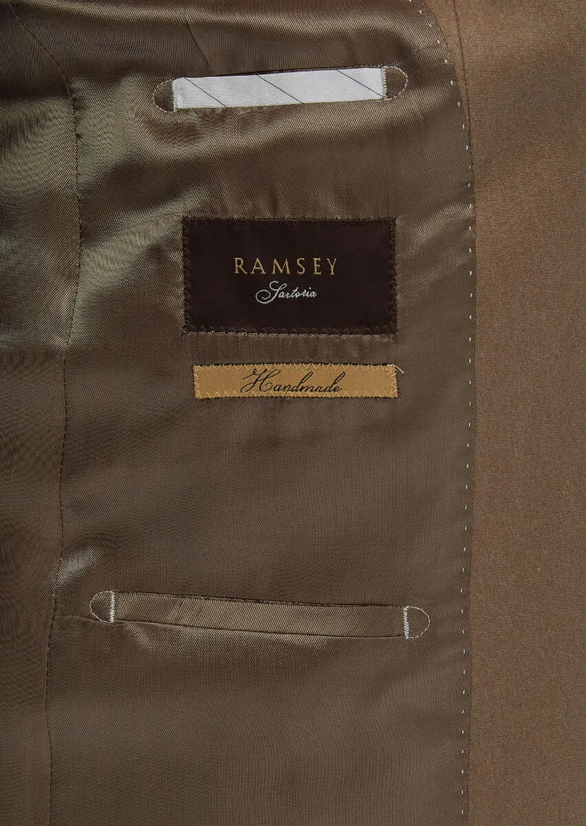 Buff Plain Regular Fit 100% Cashmire Jacket - 7