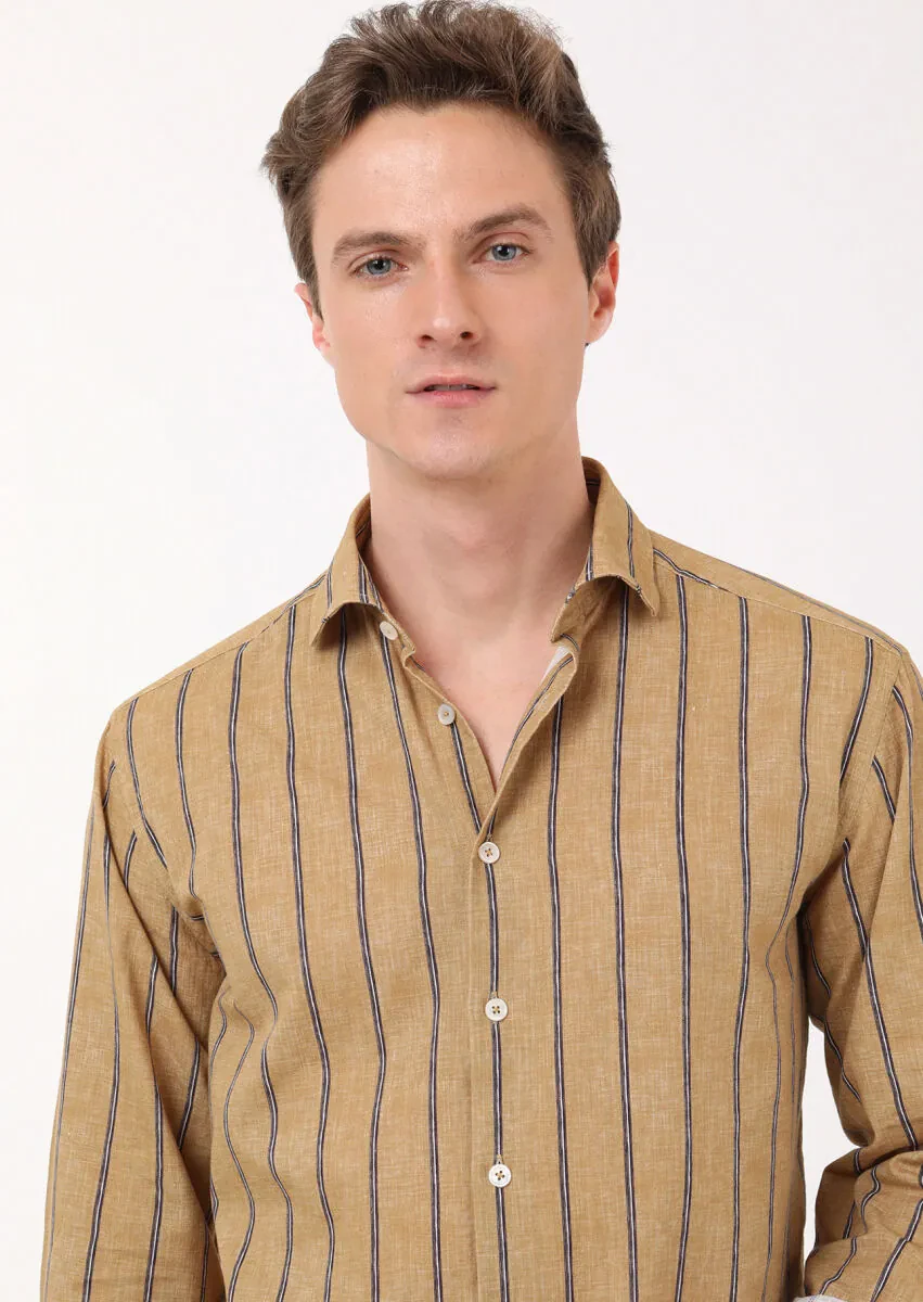 Buff Printed Regular Fit Weaving Casual 100% Cotton Shirt - 3