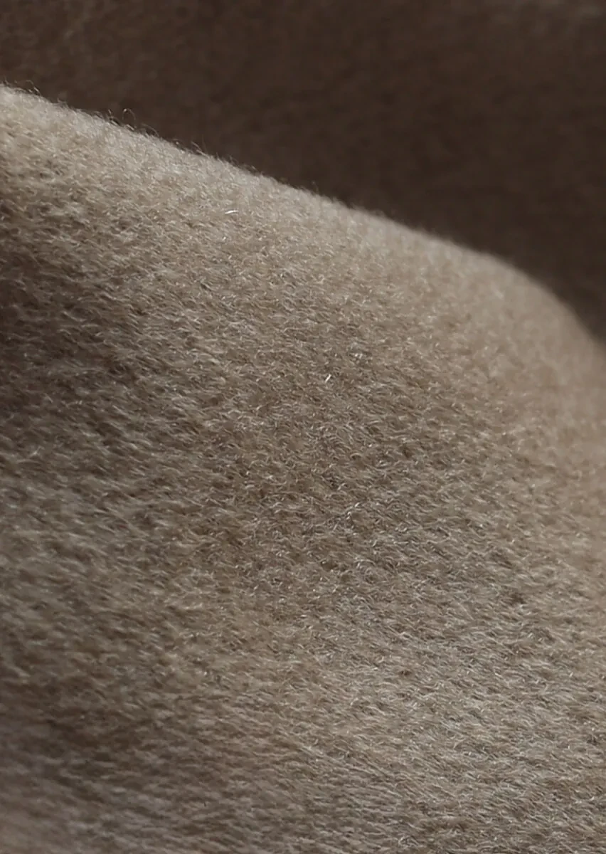 Buff Regular Fit Butterfly Collar Classical Weaving Overcoat - 4