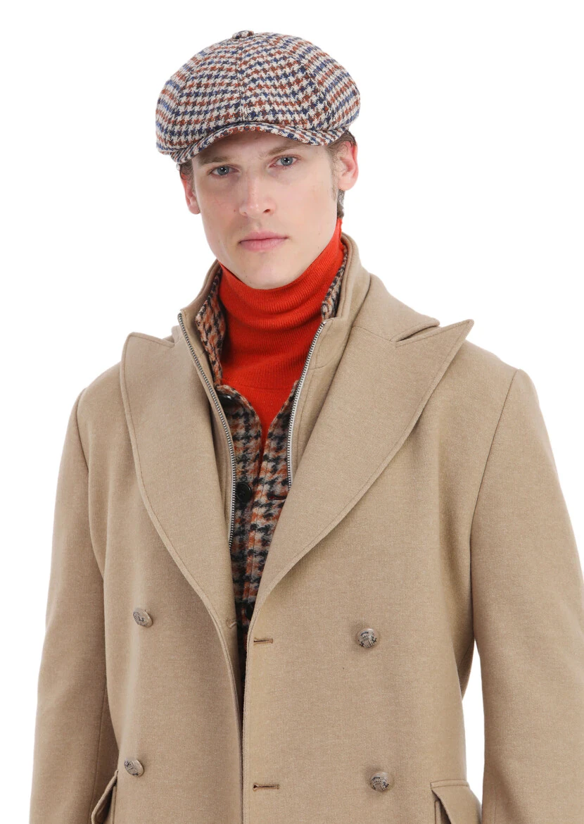 Buff Regular Fit Double Breasted Collar Casual Knitting Overcoat - 4