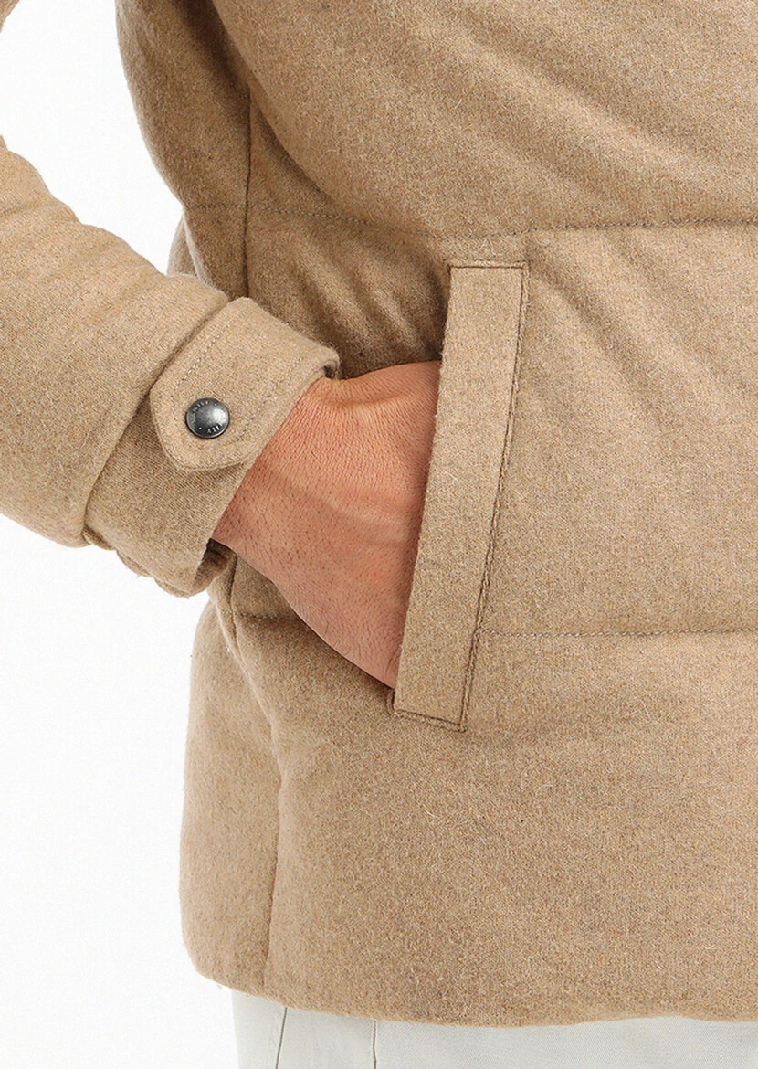 Buff Regular Fit Hooded Casual Knitting Coat - 4