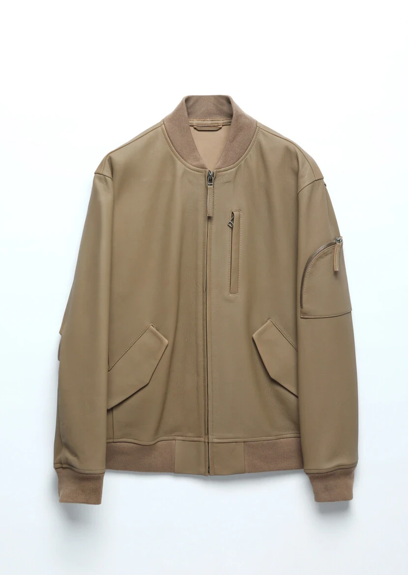 Buff Regular Fit Turtleneck Casual Suede Leather Coat - 8