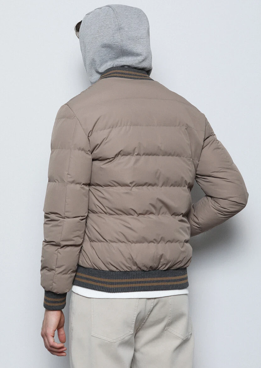 Buff Regular Fit Turtleneck Casual Weaving Puffer Coat - 5