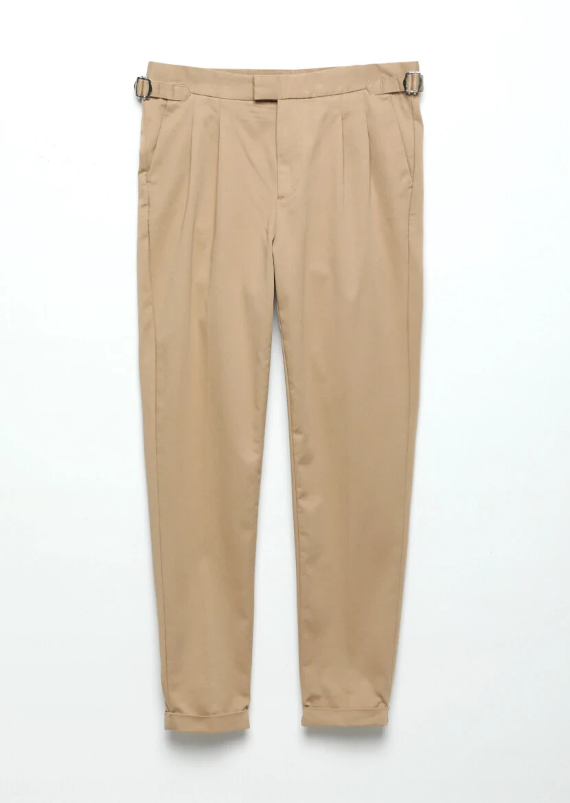 Buff Weaving Carrot Fit Casual Cotton Blended Trousers - 5