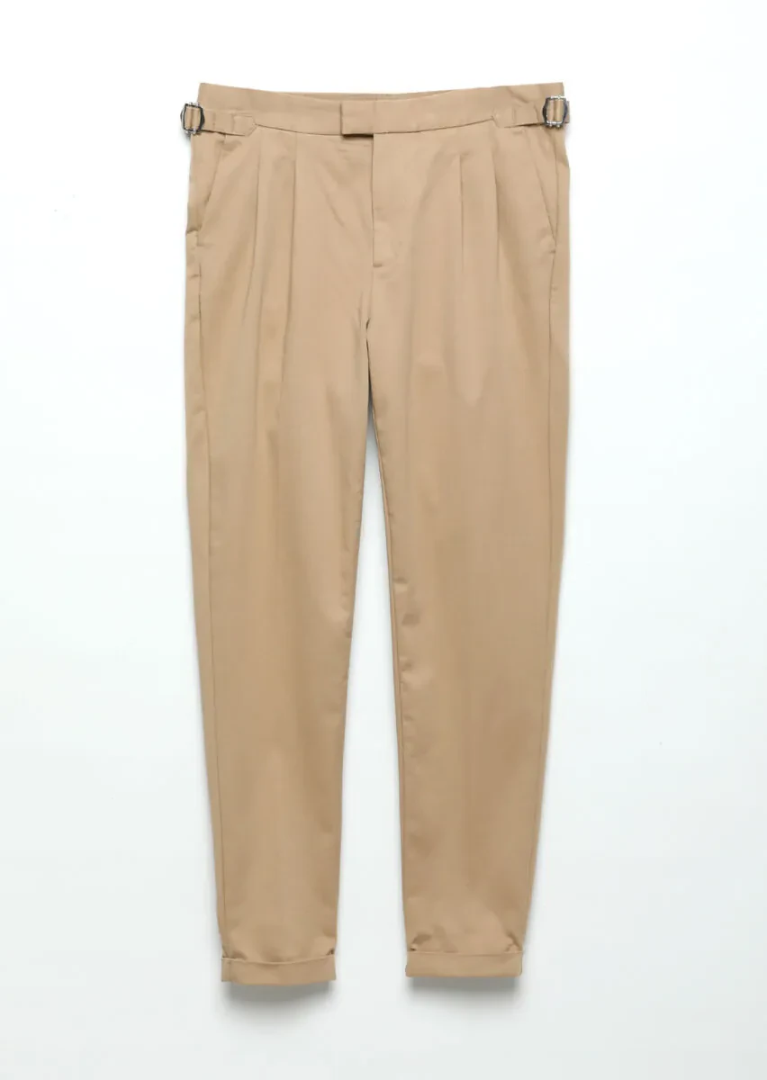 Buff Weaving Carrot Fit Casual Cotton Blended Trousers - 5