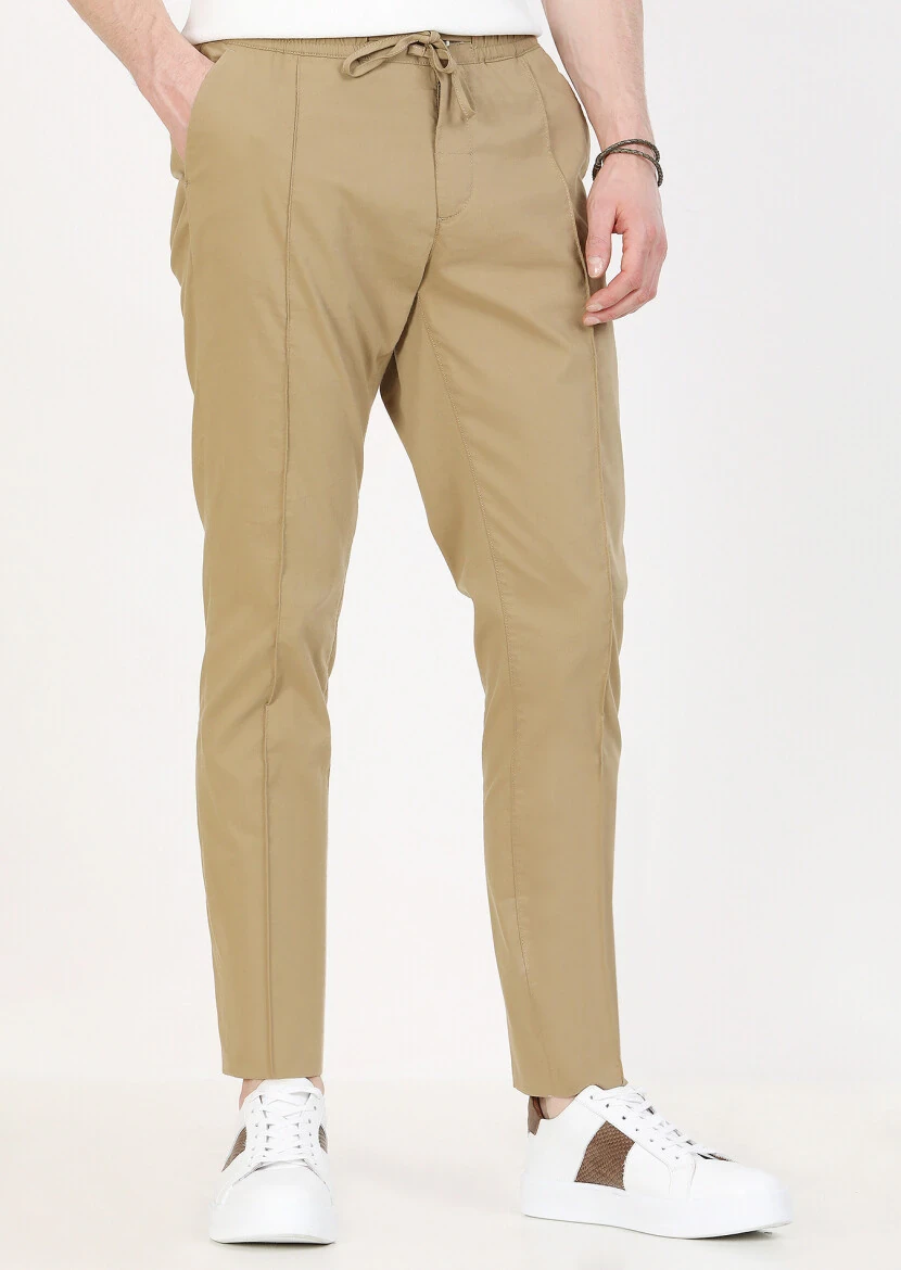 Buff Weaving Jogging Fit Casual Cotton Blended Trousers - 1