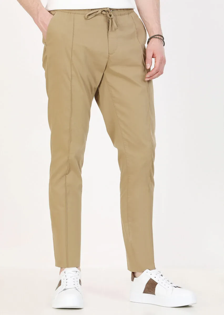 Buff Weaving Jogging Fit Casual Cotton Blended Trousers - 1