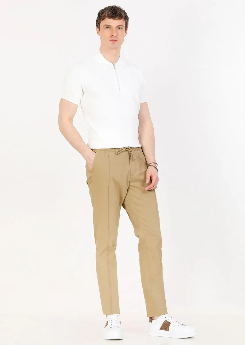 Buff Weaving Jogging Fit Casual Cotton Blended Trousers - 2