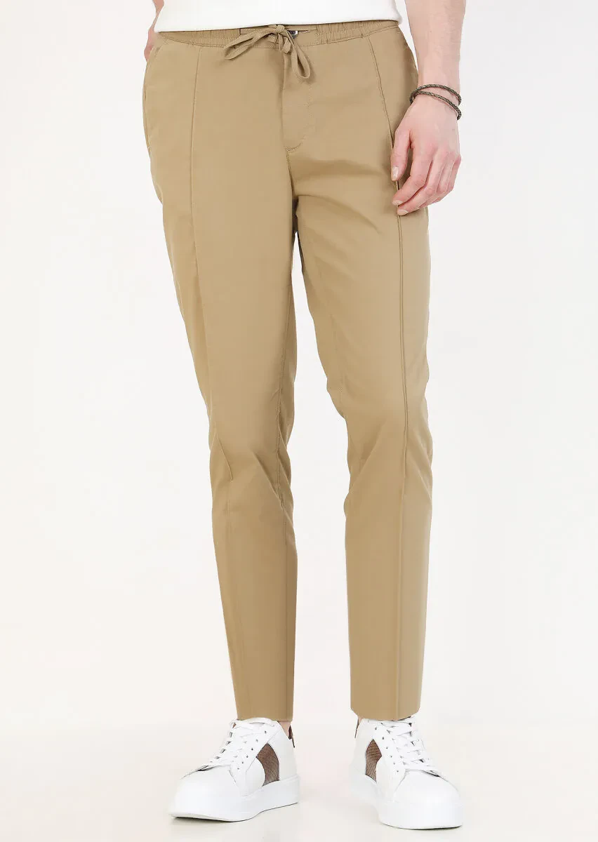 Buff Weaving Jogging Fit Casual Cotton Blended Trousers - 3