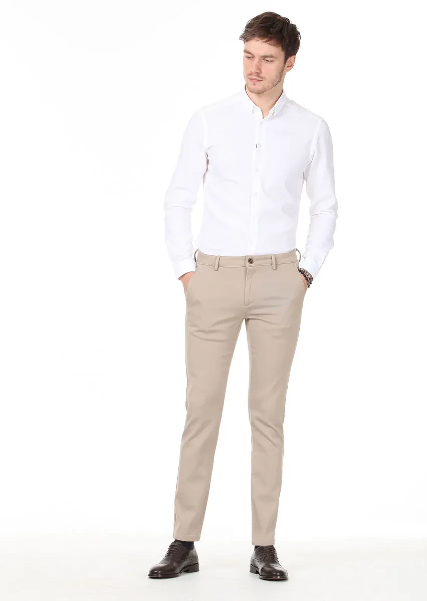 Buff Weaving Regular Fit Casual 100% Cotton Trousers - 2