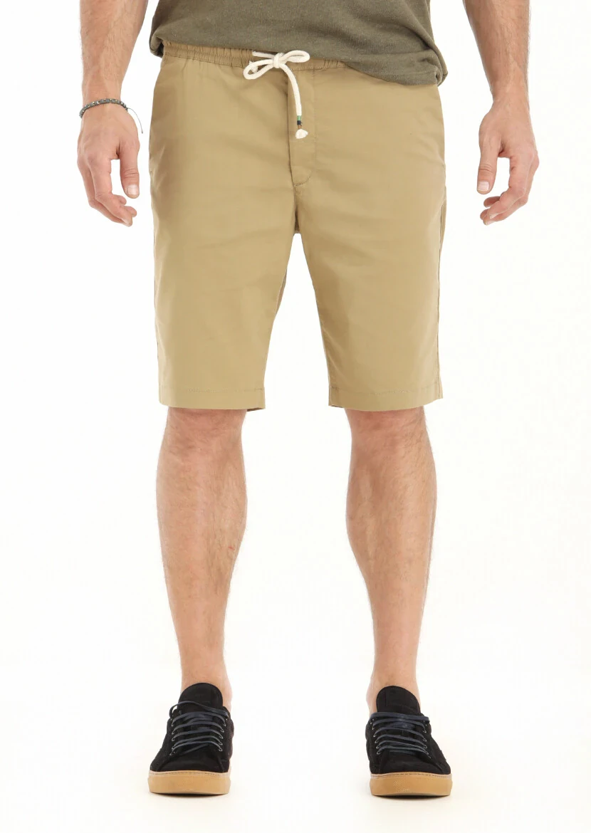 Buff Weaving Regular Fit Casual Cotton Blended Bermuda 