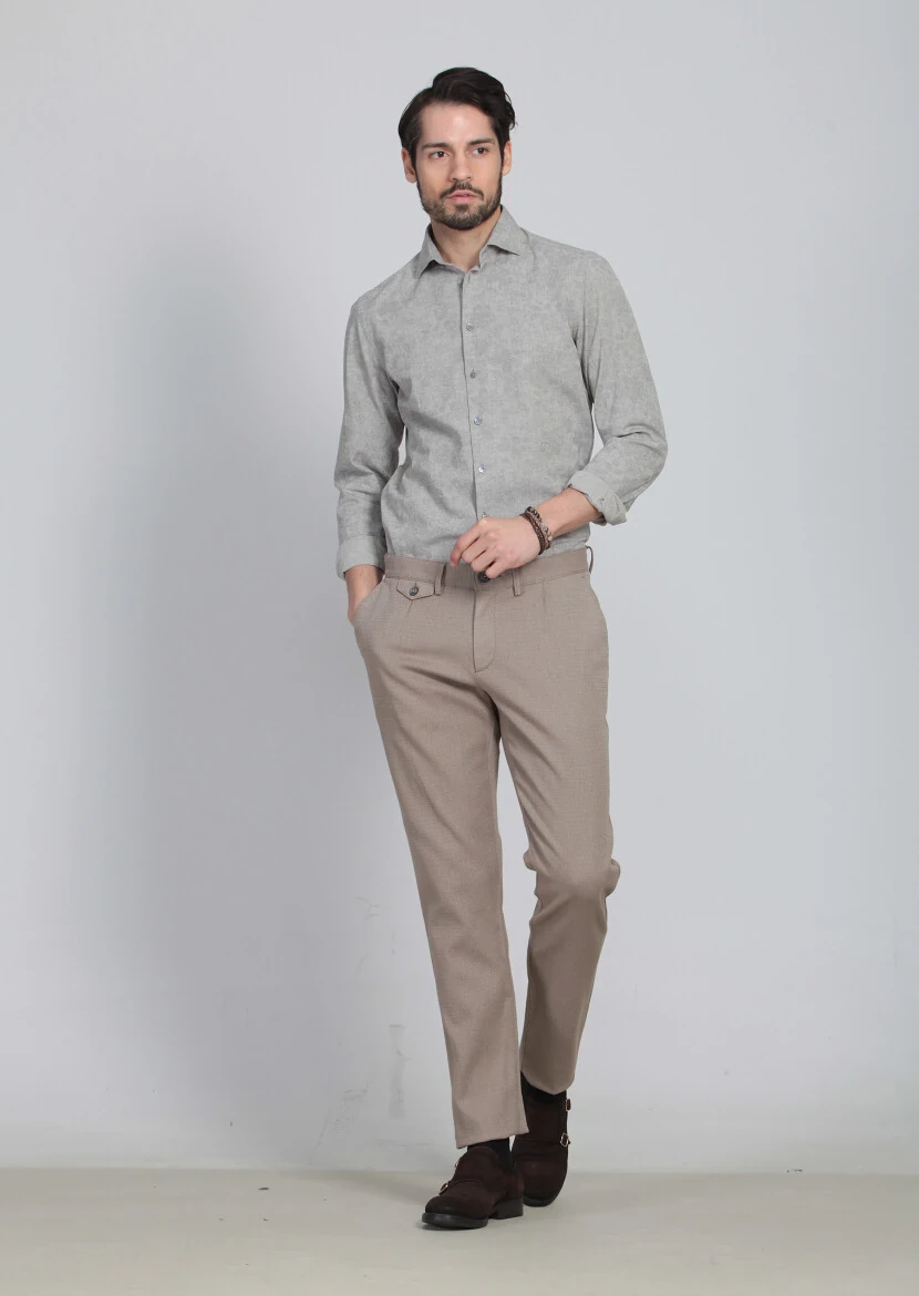 Buff Weaving Regular Fit Casual Cotton Blended Trousers - 2