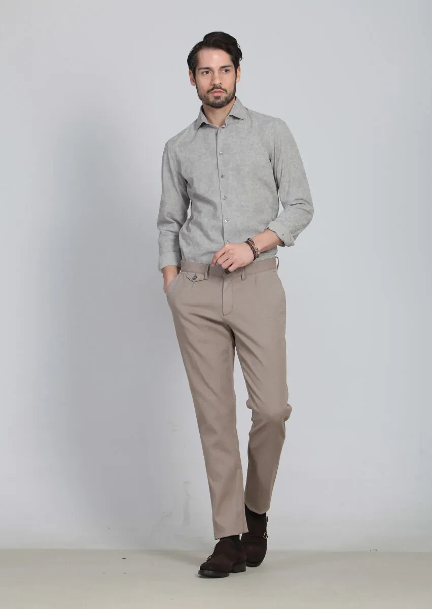 Buff Weaving Regular Fit Casual Cotton Blended Trousers - 2