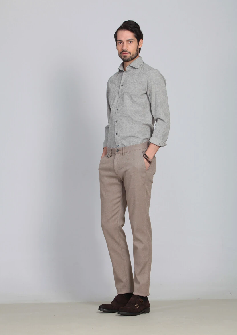 Buff Weaving Regular Fit Casual Cotton Blended Trousers - 3