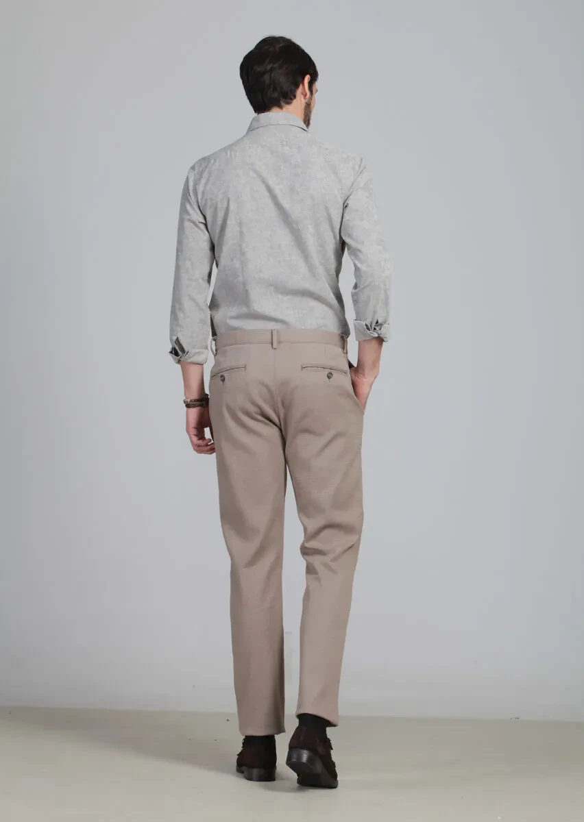 Buff Weaving Regular Fit Casual Cotton Blended Trousers - 5