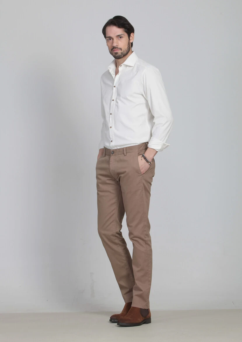 Buff Weaving Regular Fit Casual Cotton Blended Trousers - 3