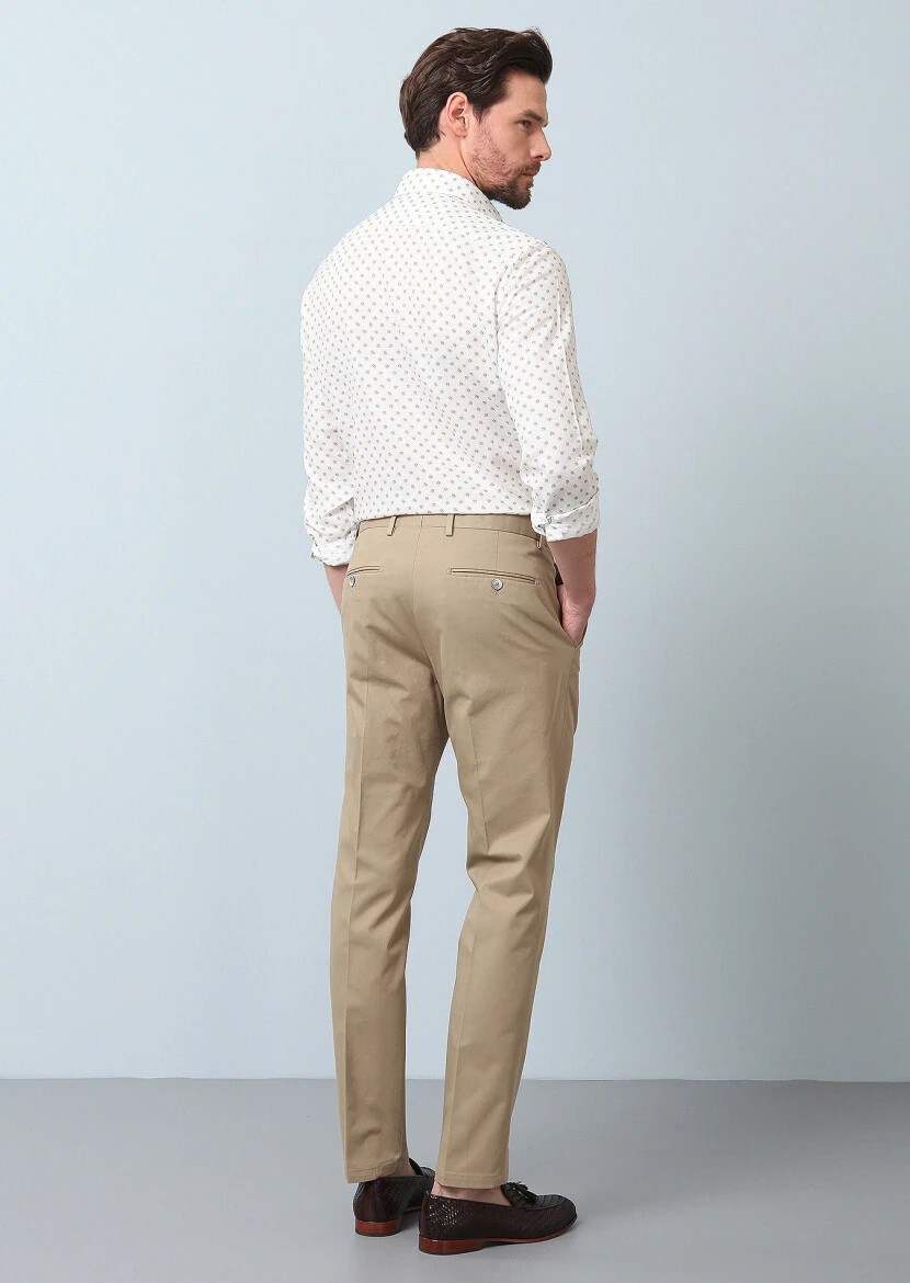 Buff Weaving Regular Fit Smart Casual Cotton Blended Trousers - 5