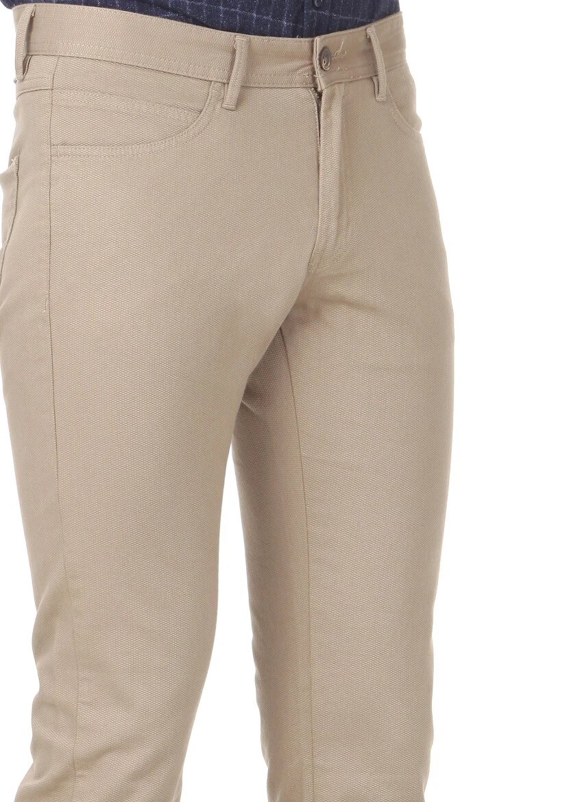 Buff Weaving Slim Fit Casual Cotton Blended Trousers - 3