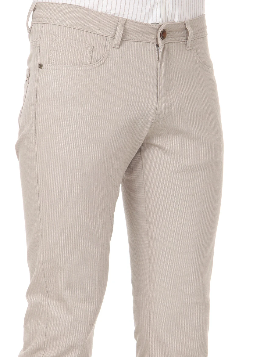 Buff Weaving Slim Fit Casual Cotton Blended Trousers - 3