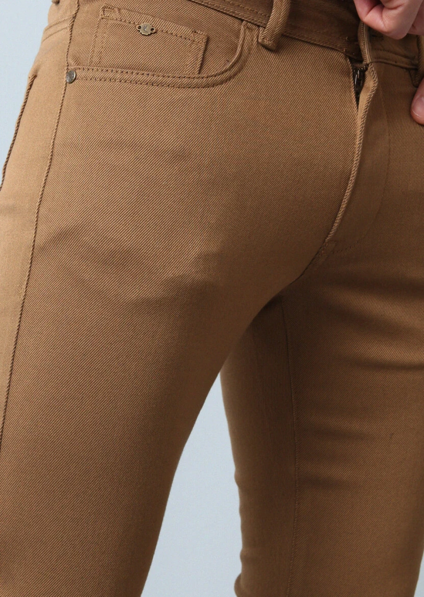 Buff Weaving Slim Fit Casual Cotton Blended Trousers - 4