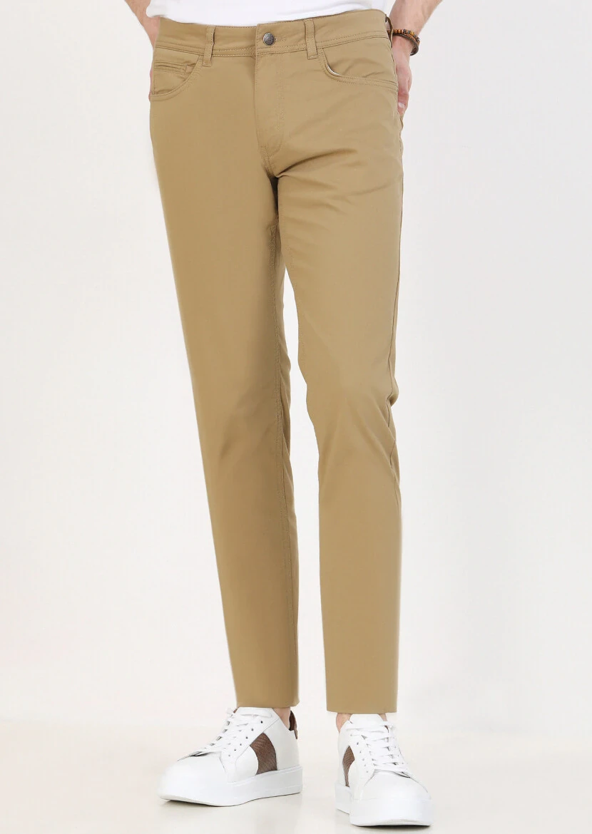 Buff Weaving Slim Fit Casual Cotton Blended Trousers 