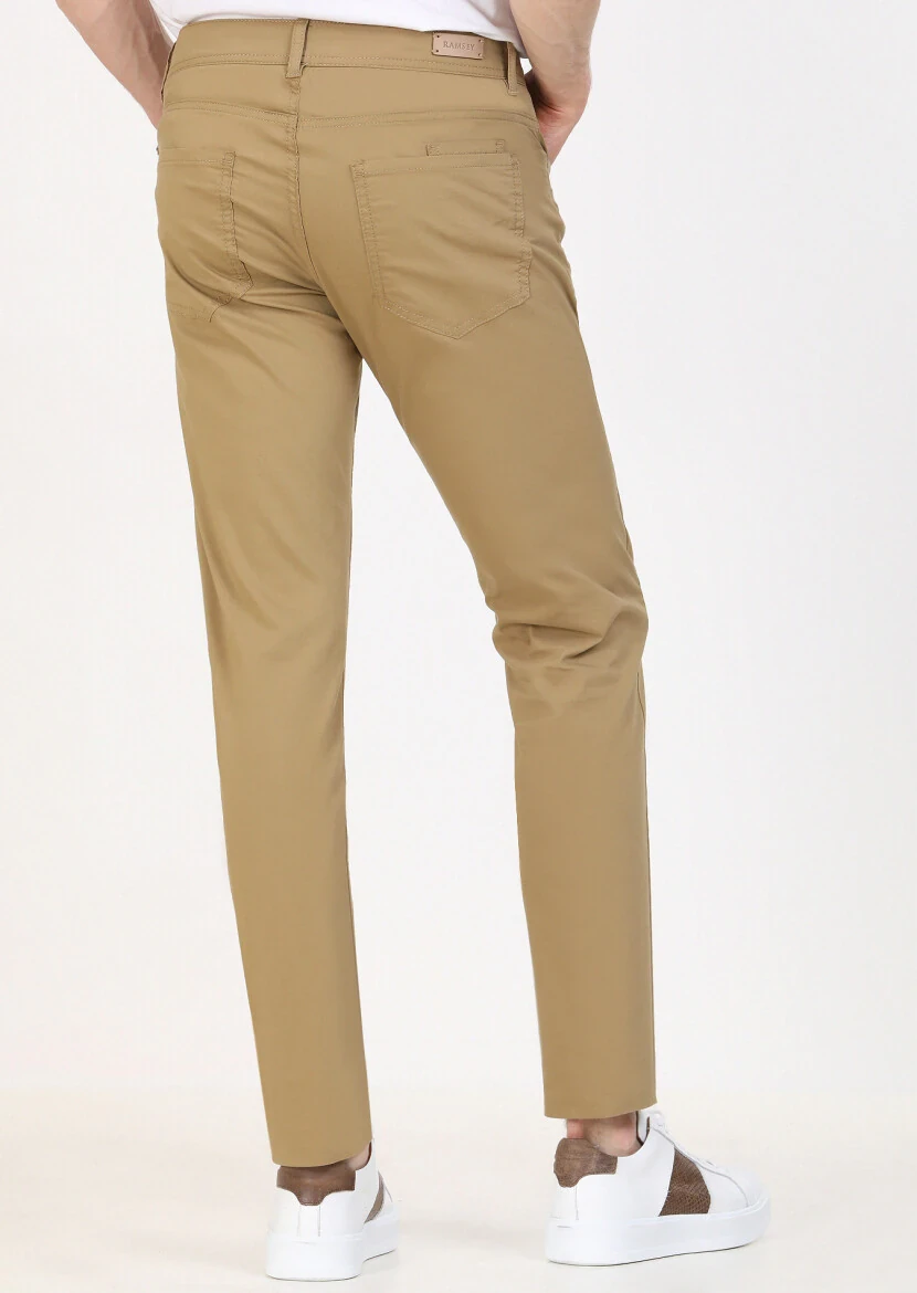 Buff Weaving Slim Fit Casual Cotton Blended Trousers - 5