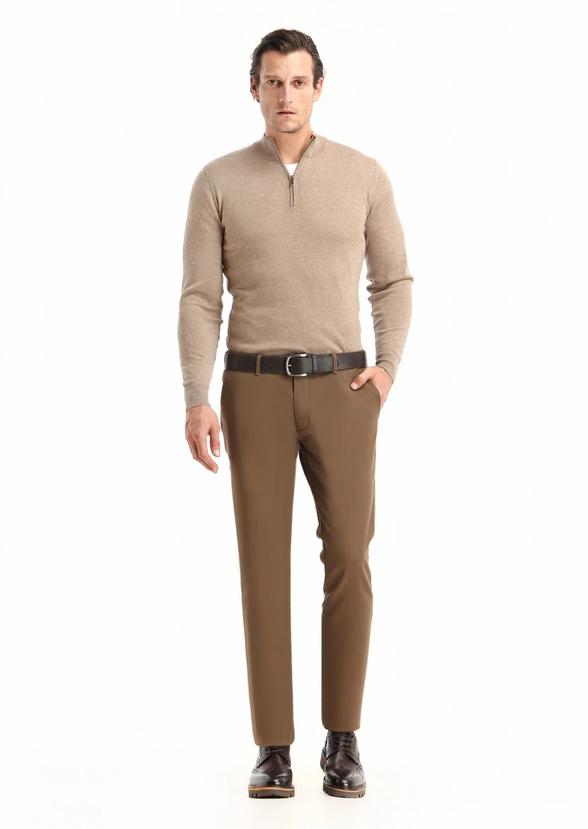 Buff Weaving Slim Fit Casual Cotton Blended Trousers - RAMSEY