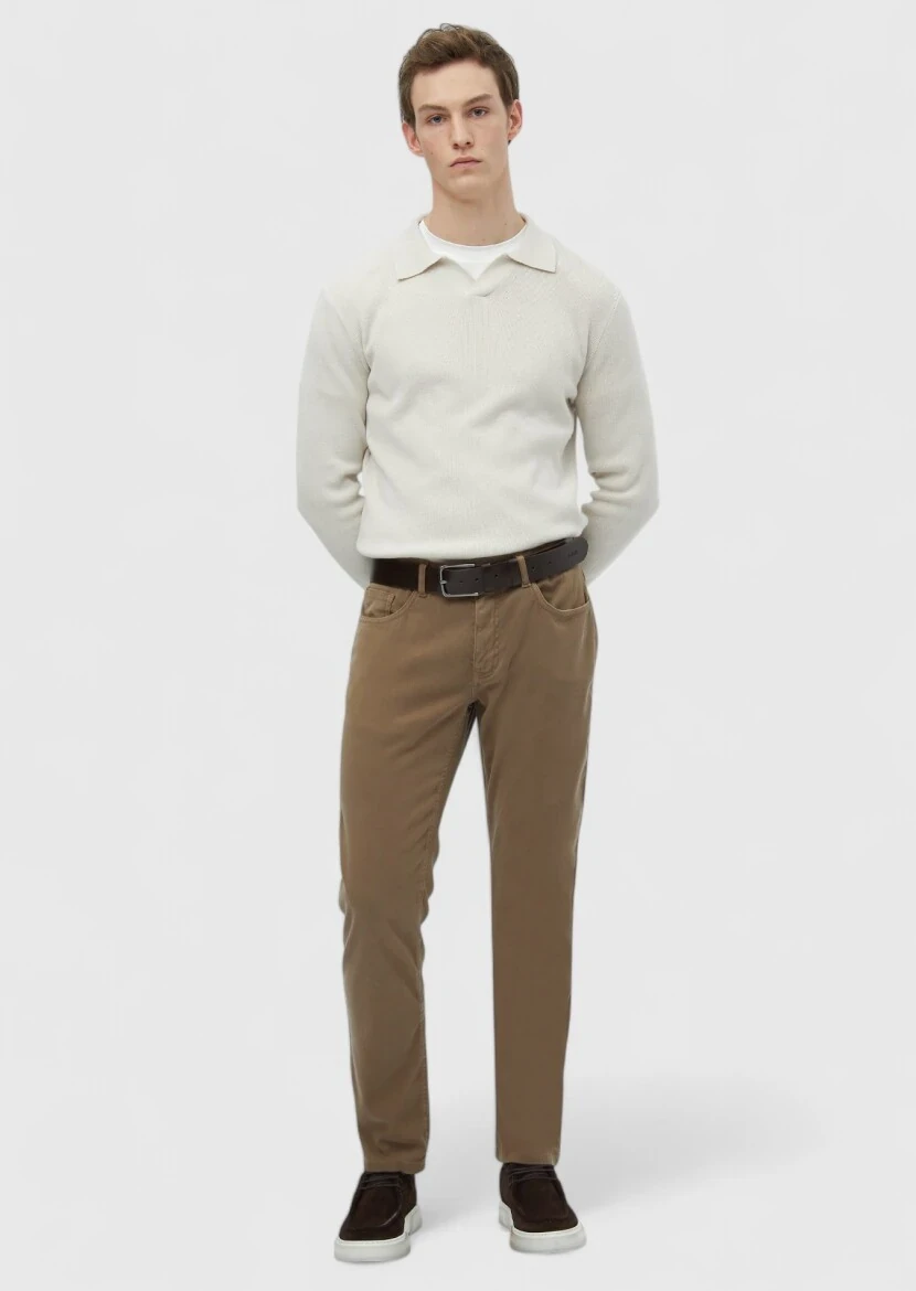 Buff Weaving Slim Fit Casual Cotton Blended Trousers - RAMSEY