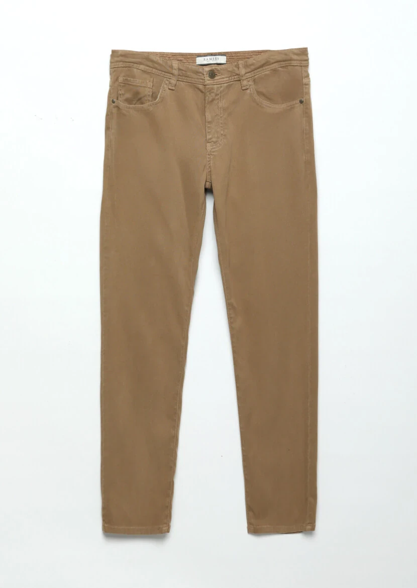 Buff Weaving Slim Fit Casual Cotton Blended Trousers - 5