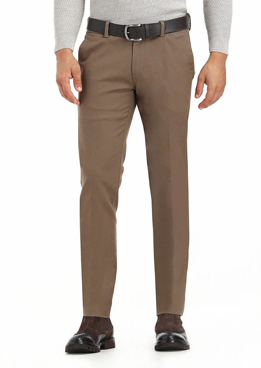 Buff Weaving Slim Fit Casual Trousers 