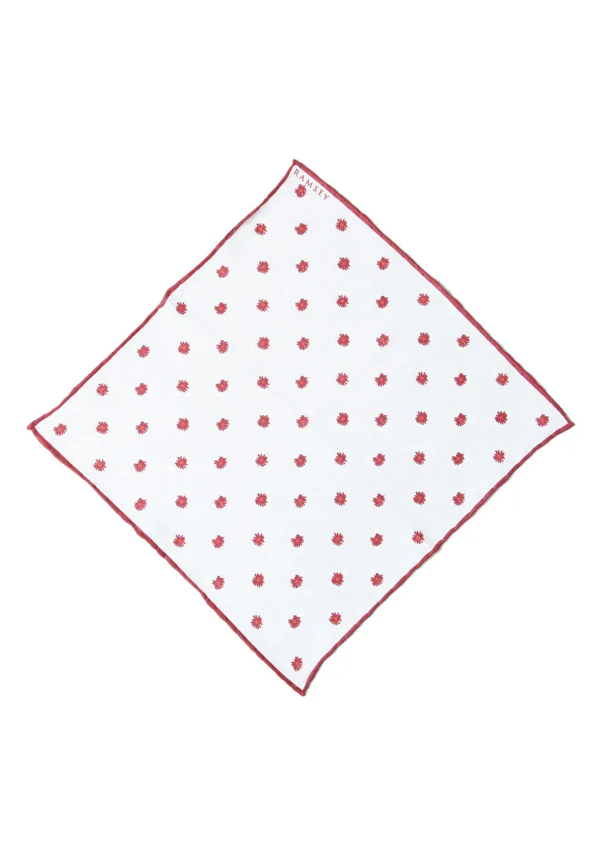 Burgundy %100 Keten Handkerchief - 1