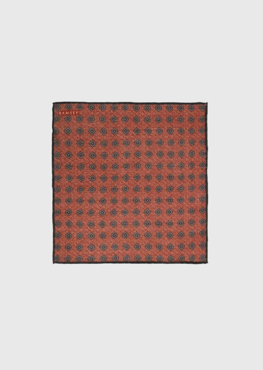 Burgundy %100 Yün Handkerchief - 1