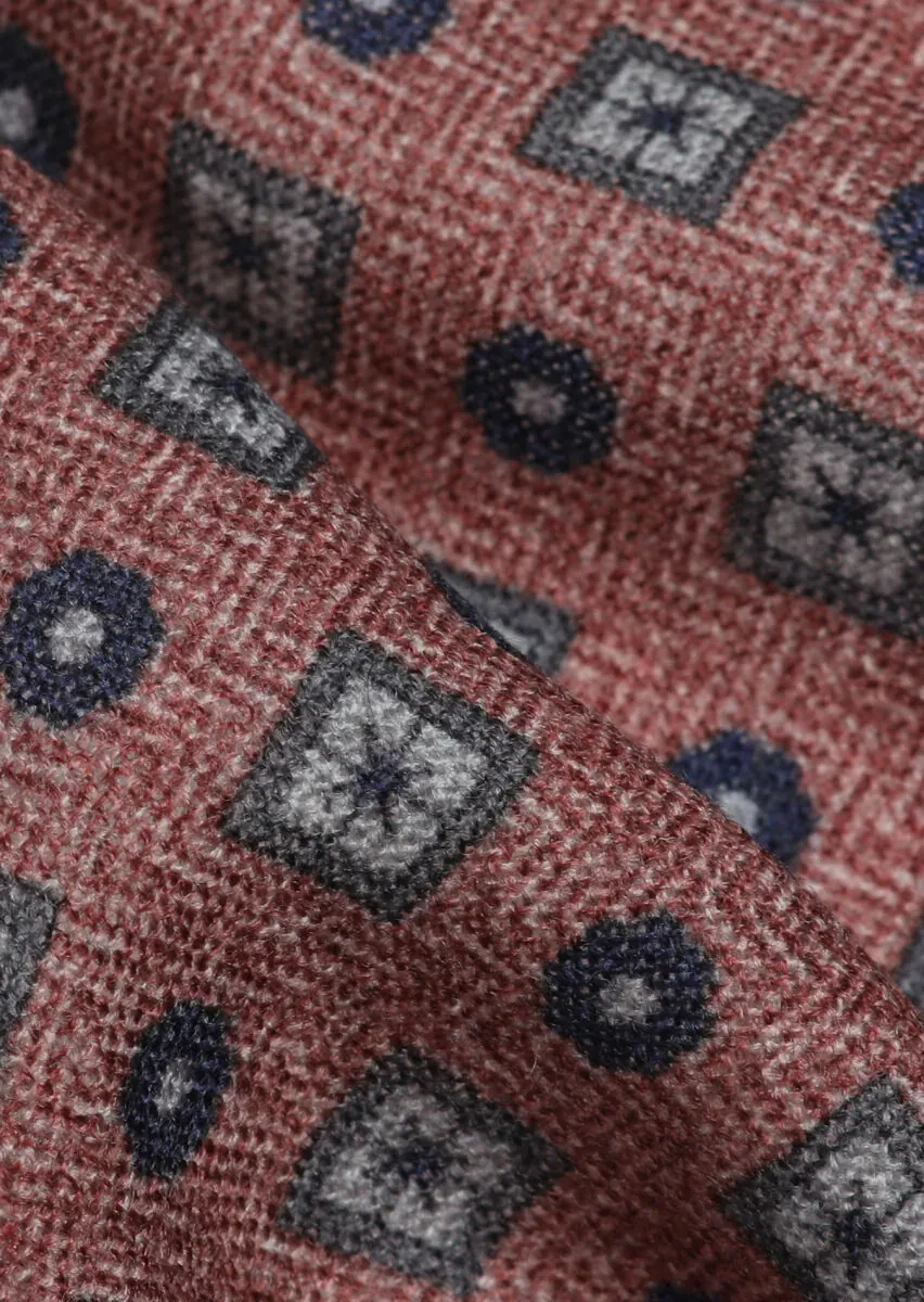 Burgundy %100 Yün Handkerchief - 2