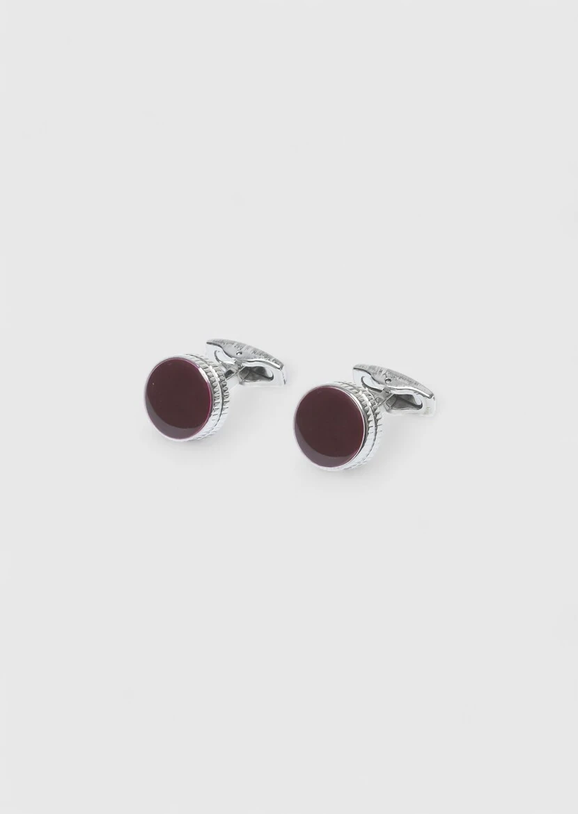 Burgundy Brass Cuff Link - RAMSEY