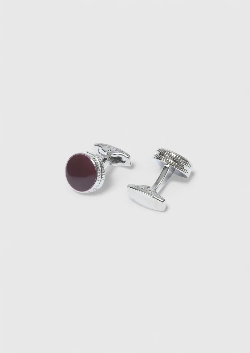 Burgundy Brass Cuff Link - RAMSEY