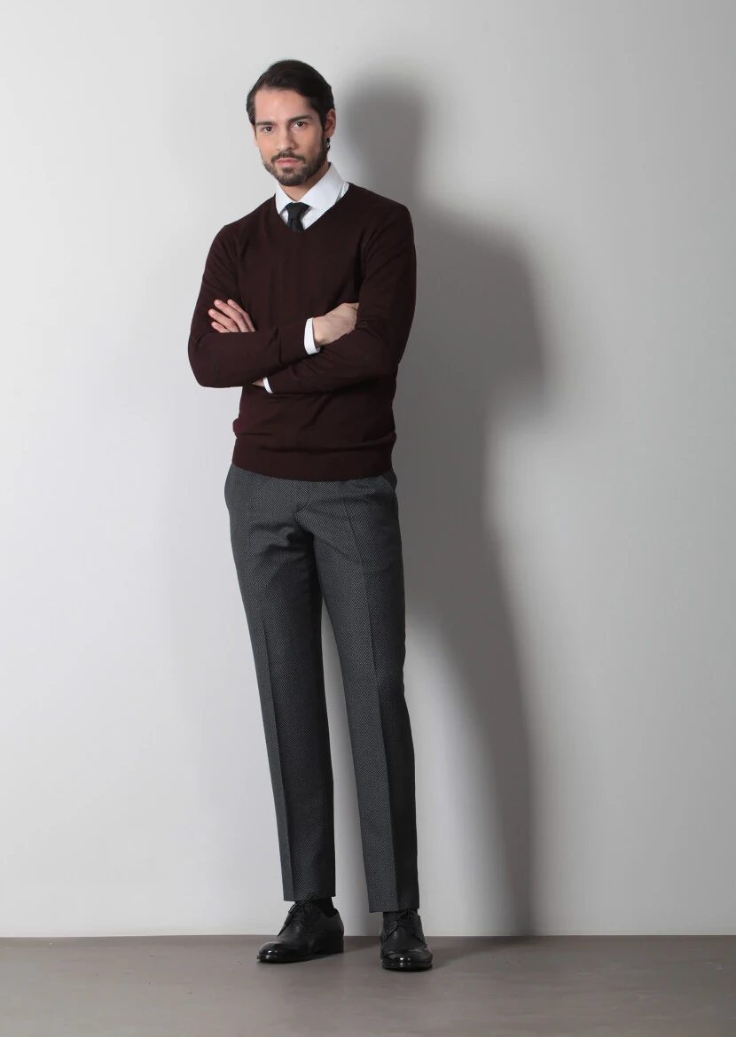 Burgundy Knitwear Sweatshirt 