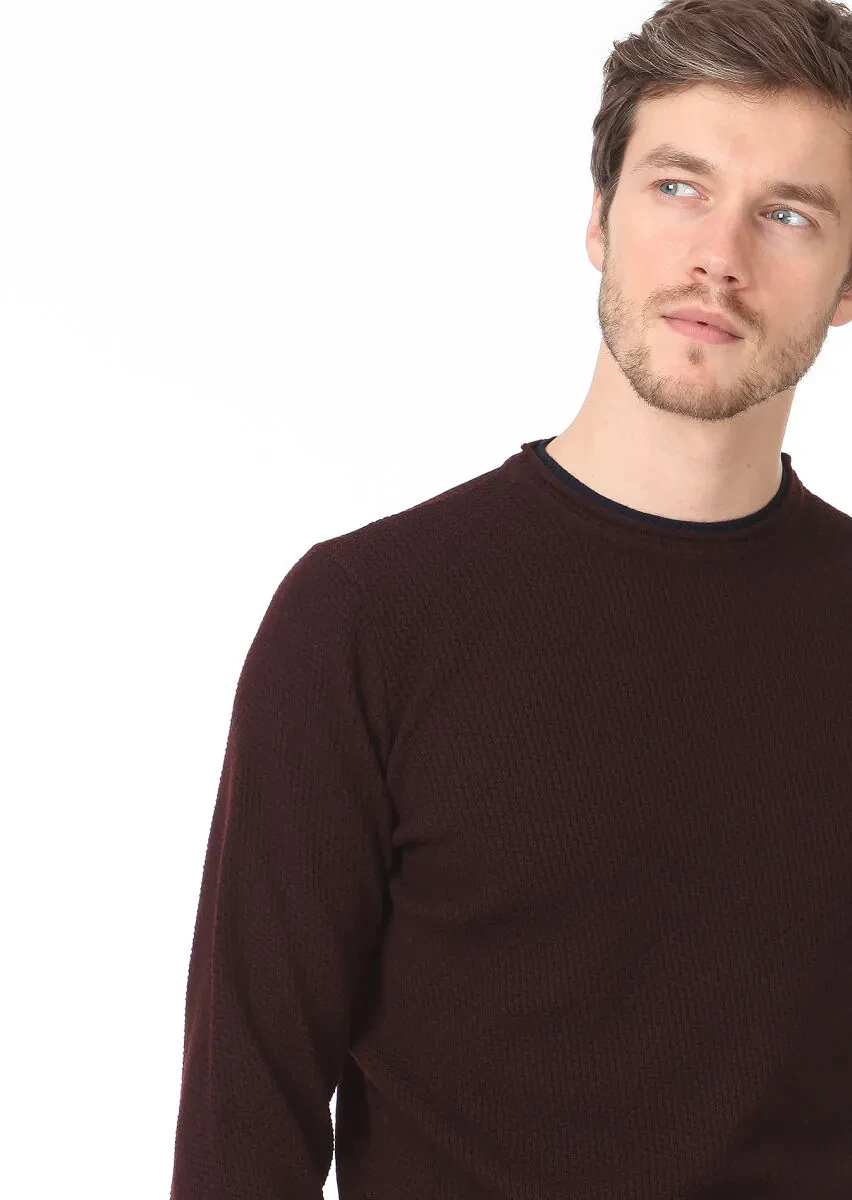 Burgundy Knitwear Sweatshirt - 2