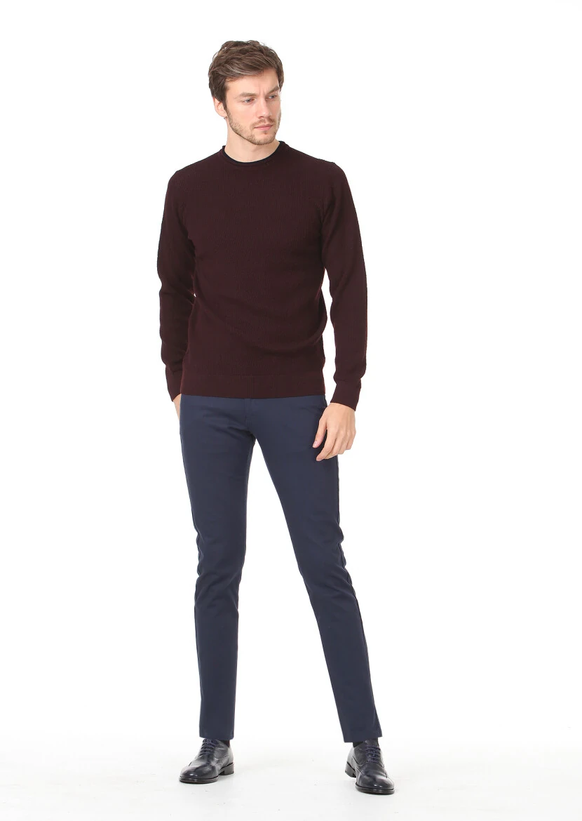 Burgundy Knitwear Sweatshirt - 3