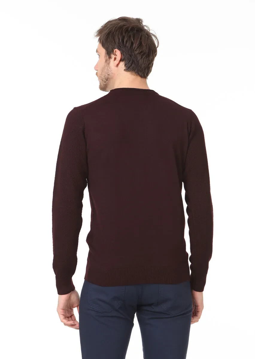 Burgundy Knitwear Sweatshirt - 4