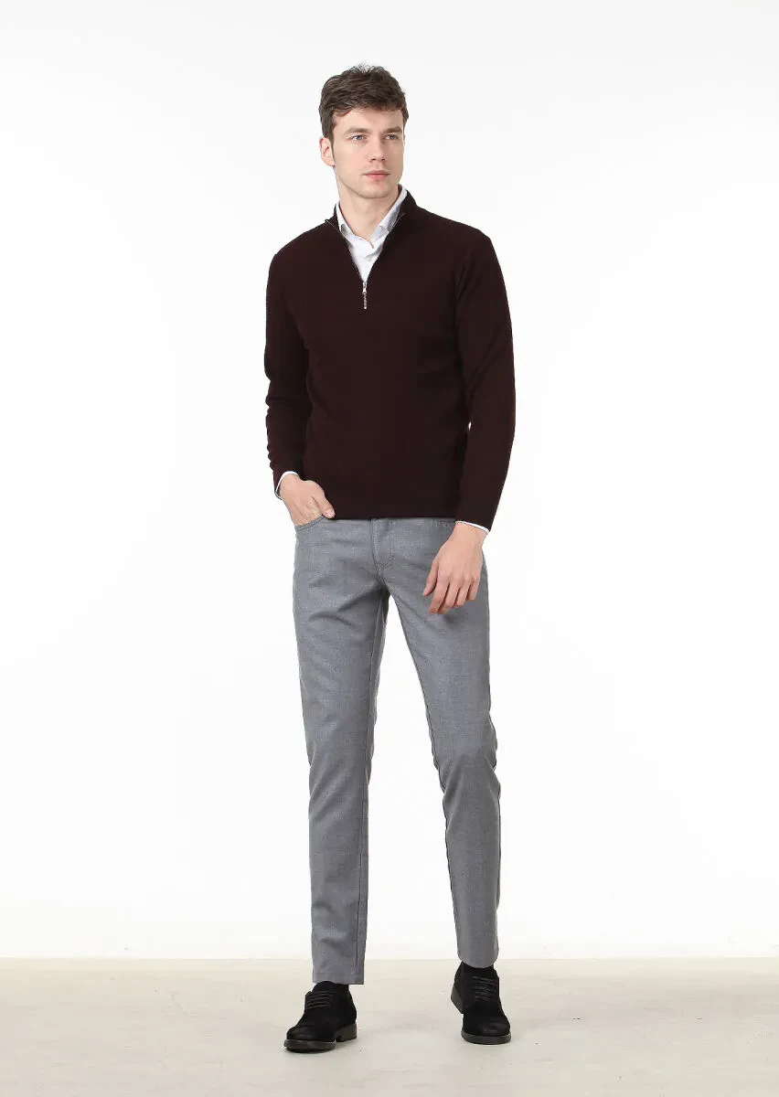 Burgundy Knitwear Sweatshirt - 3