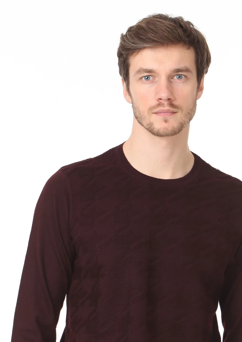 Burgundy Knitwear Sweatshirt 
