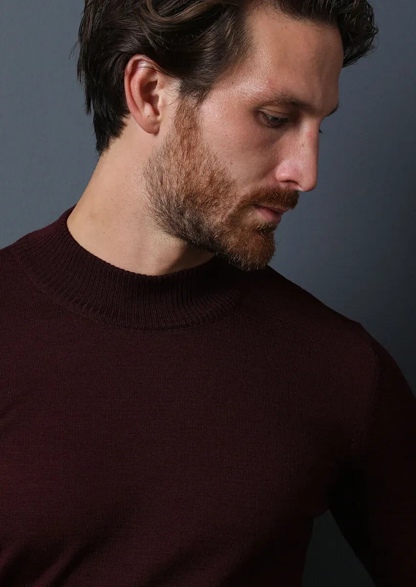 Burgundy Knitwear Sweatshirt - 1