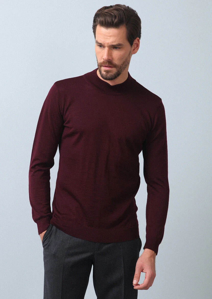 Burgundy Knitwear Sweatshirt 