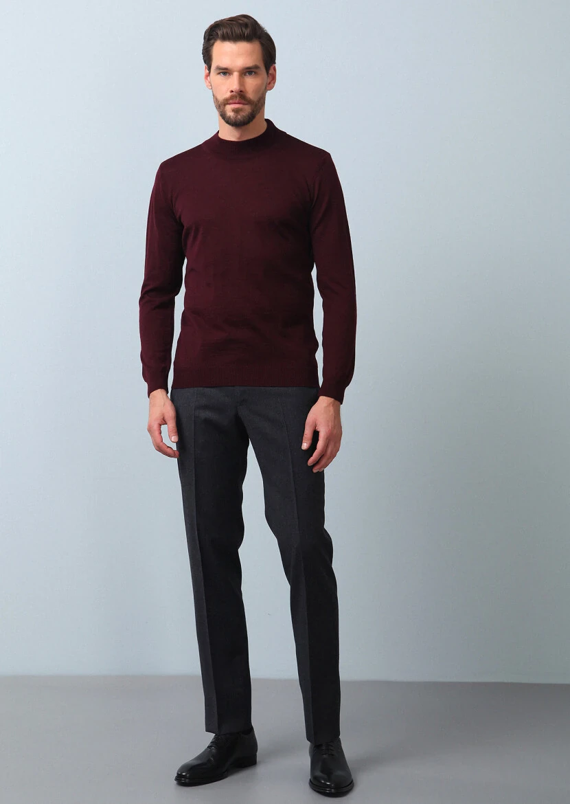 Burgundy Knitwear Sweatshirt - 3