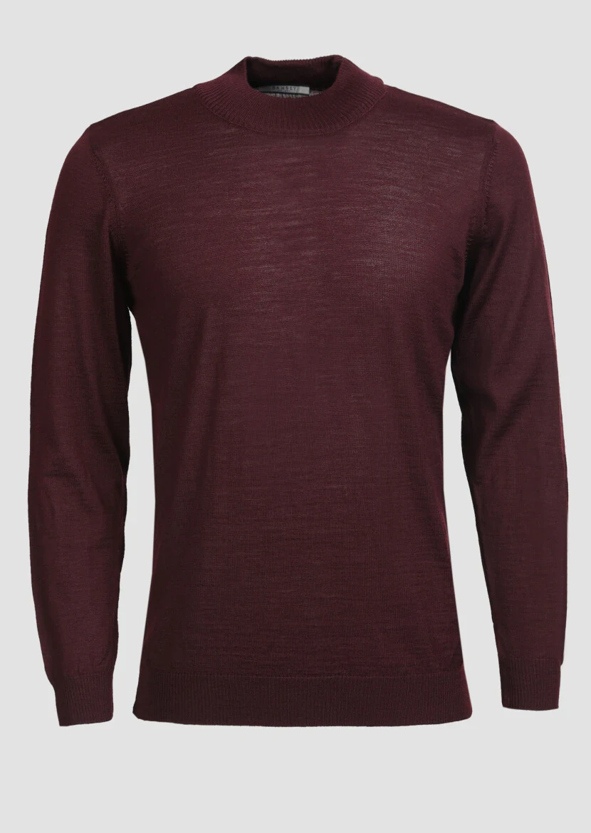 Burgundy Knitwear Sweatshirt - 6