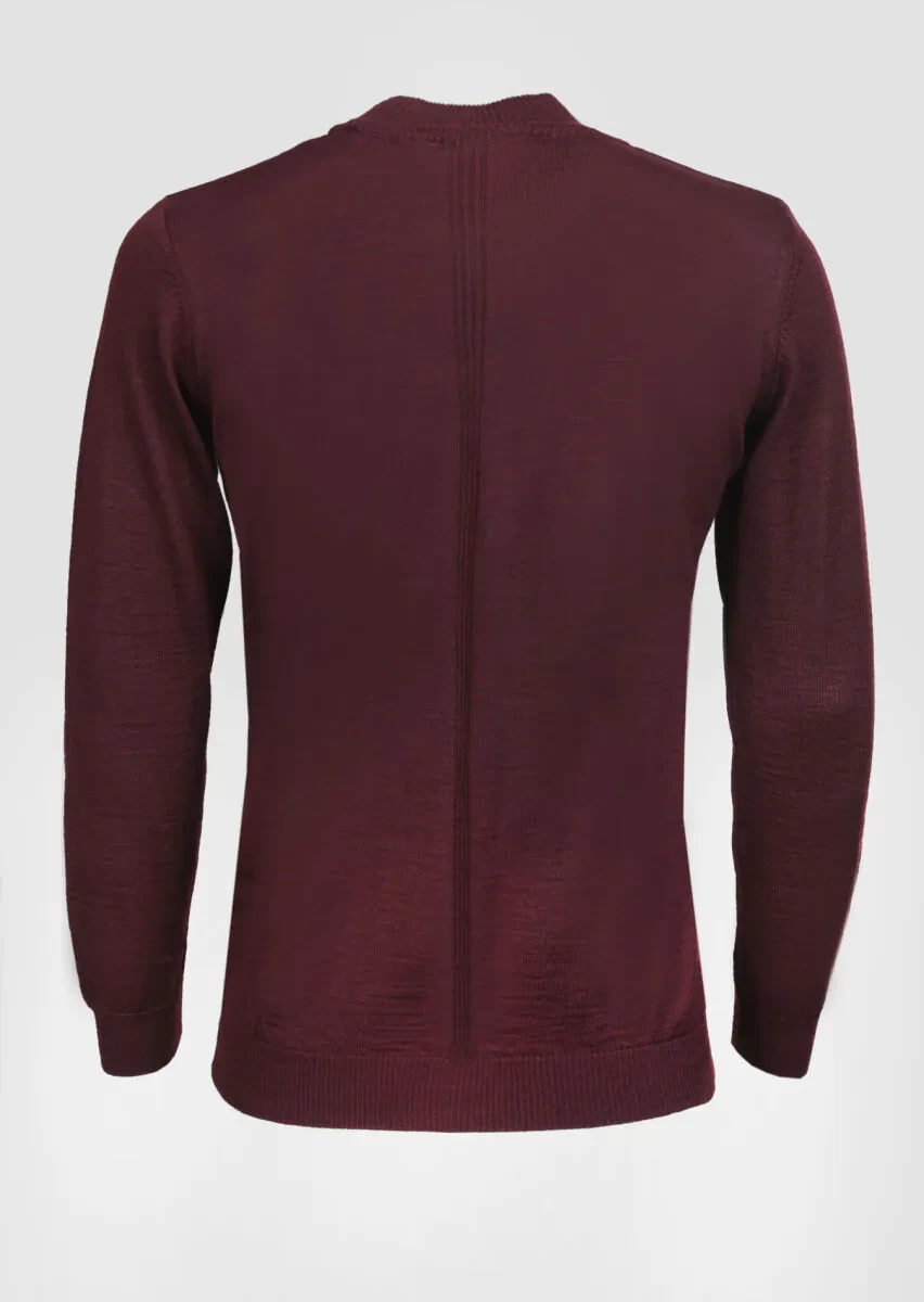 Burgundy Knitwear Sweatshirt - 7