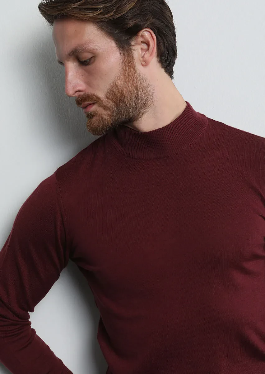 Burgundy Knitwear Sweatshirt - 2