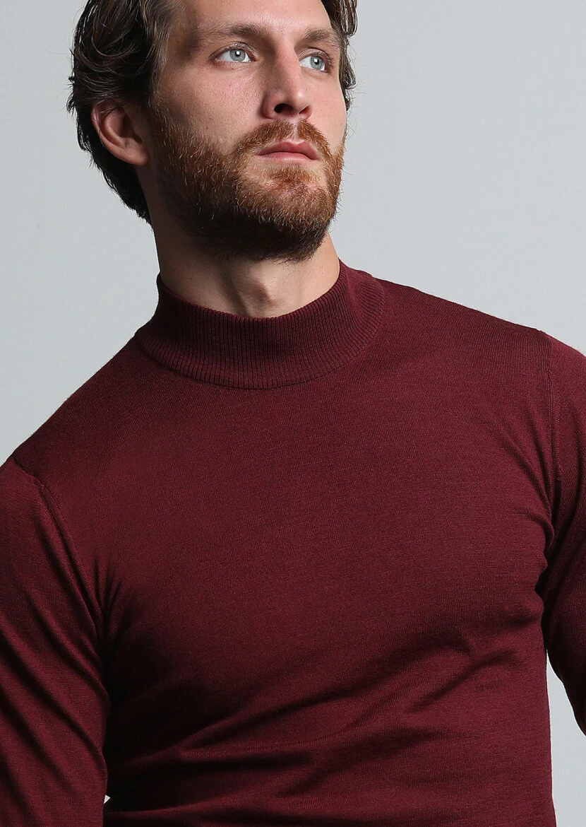 Burgundy Knitwear Sweatshirt - 3