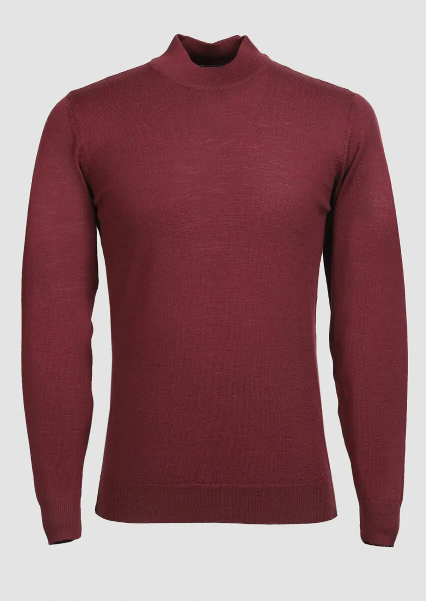 Burgundy Knitwear Sweatshirt - 6